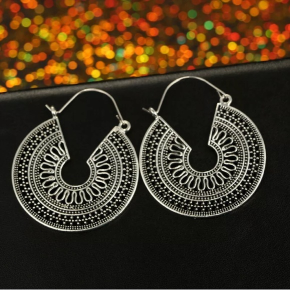 Fashion Boho 925 Silver Hoop Earring for Women - Picture 2 of 2